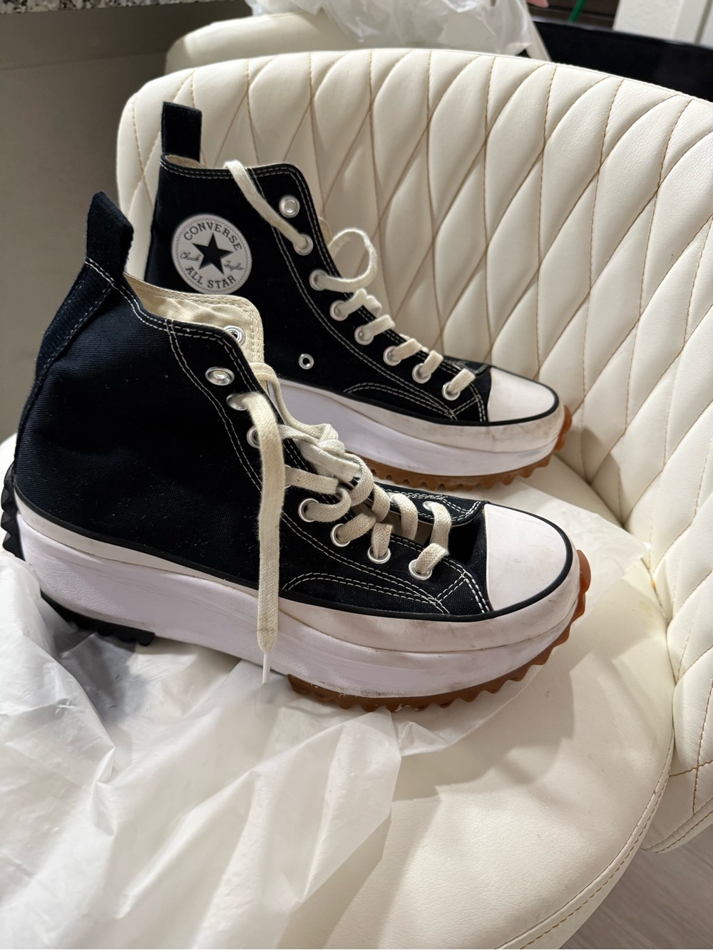 Converse Black and White Platform High-Top Sneakers